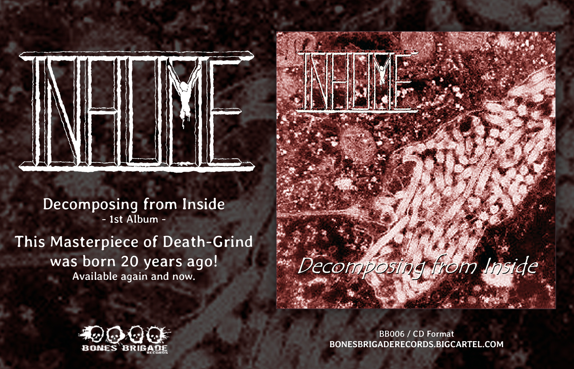 Inhume - Decomposing From Inside - CD Re-issue on Bones Brigade Records